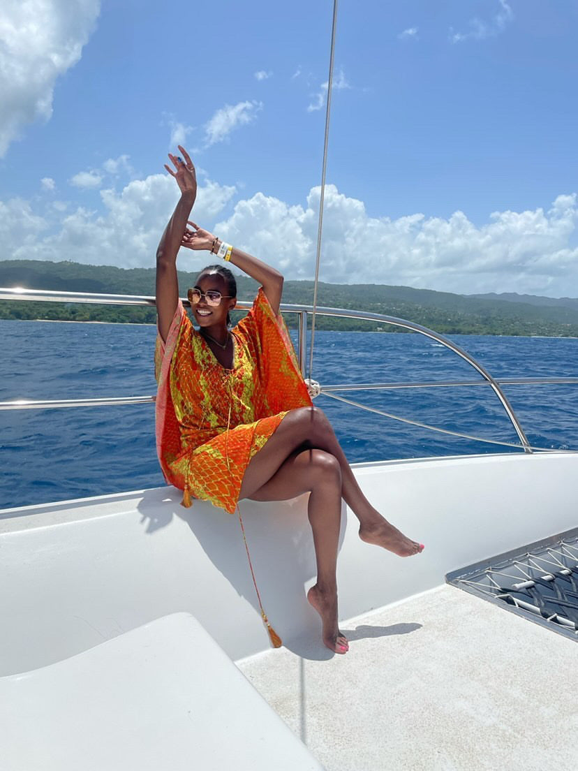 Kaa Maxi Kaftan in Hot Orange