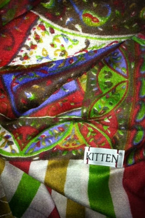 Kitten Beachwear multicolour silk scarf