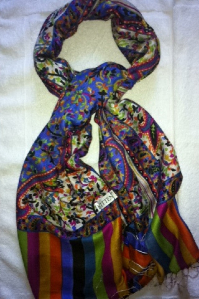 Violet Kitten Silk Scarf