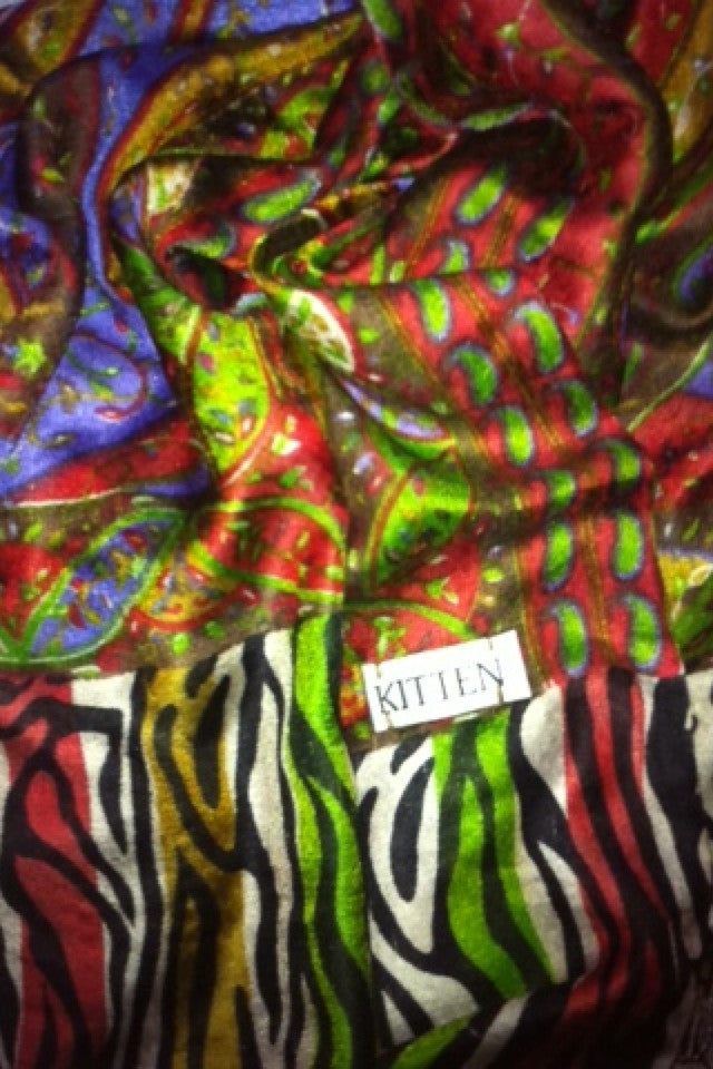 Multicolour silk scarves