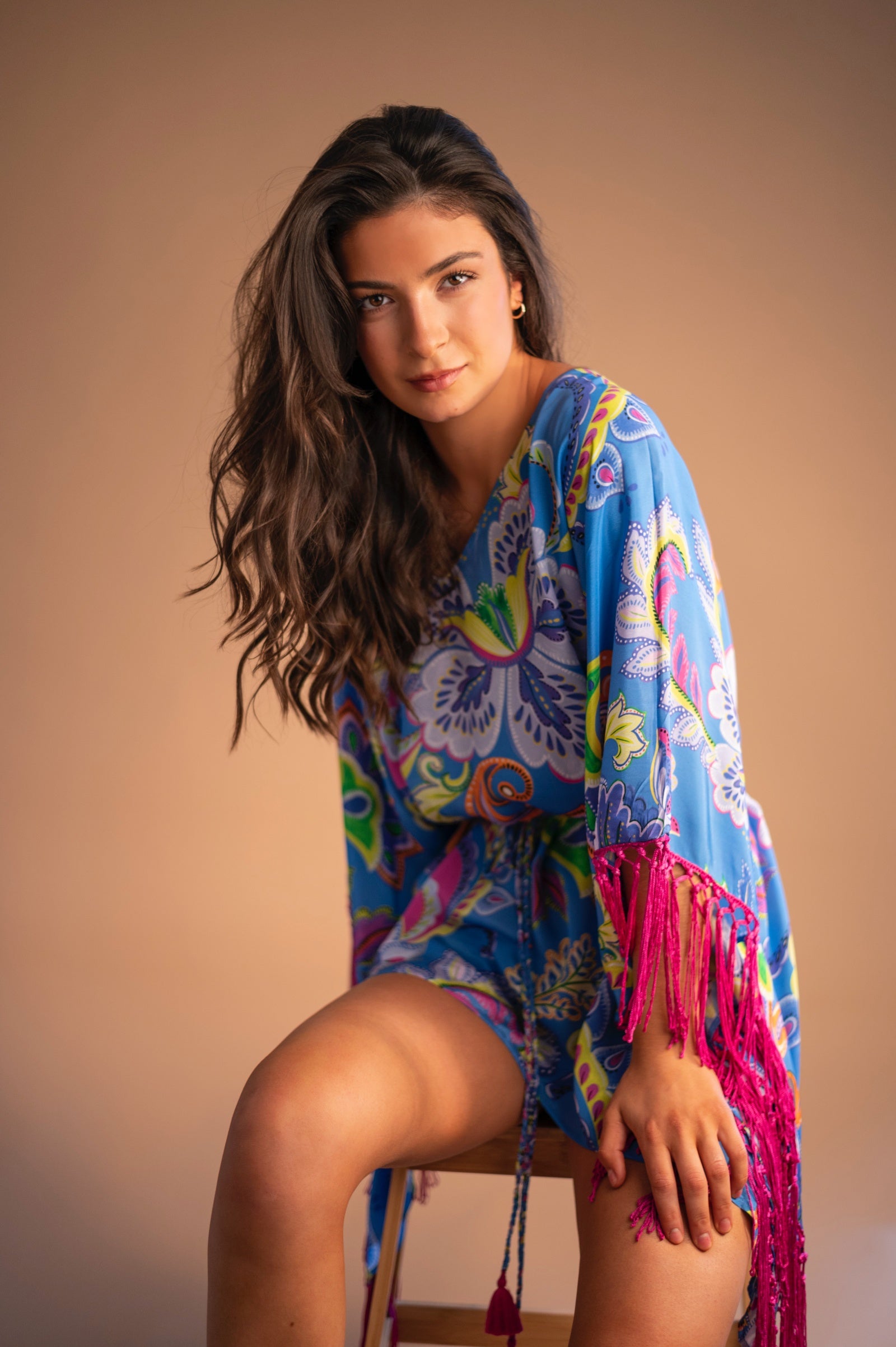 Jamila Fringed Mini Kaftan