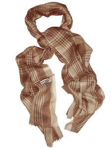 Ladies silk & wool check scarf