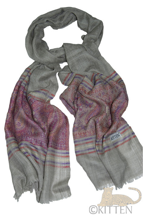 Pink & Grey Pashmina