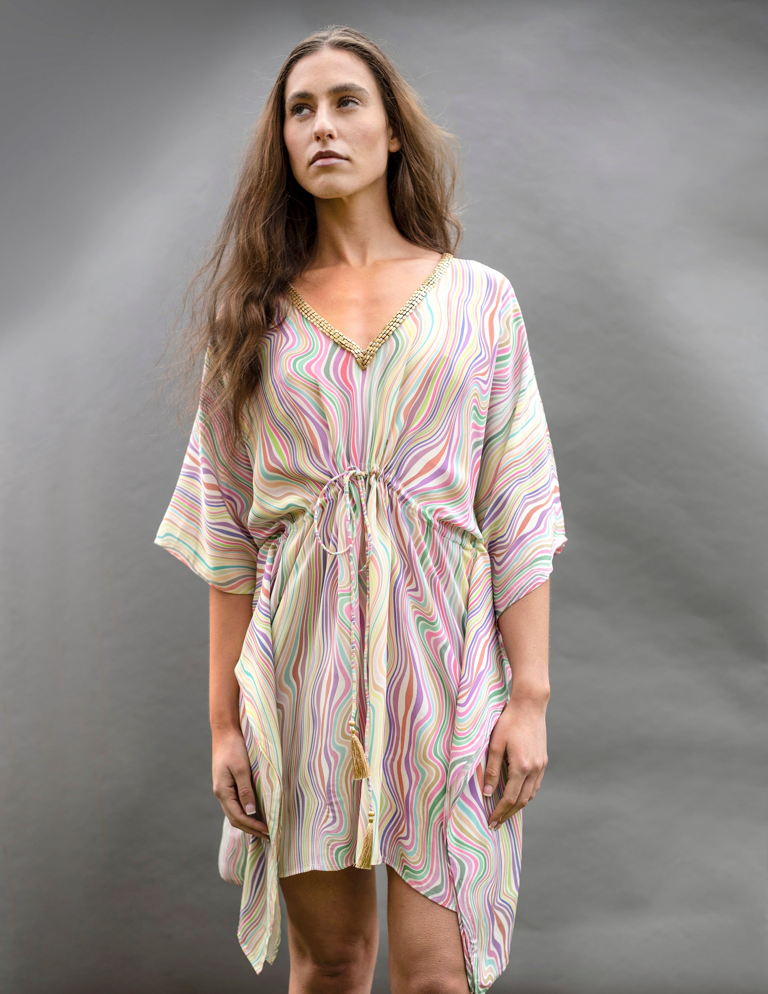 Selina Pastel Candy Kaftan