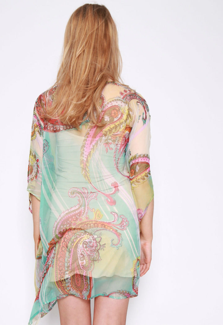 Guardalavaca Cuba Paisley Printed Sequinned Kaftan