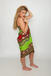 Green Ganga Print Beach Sarong