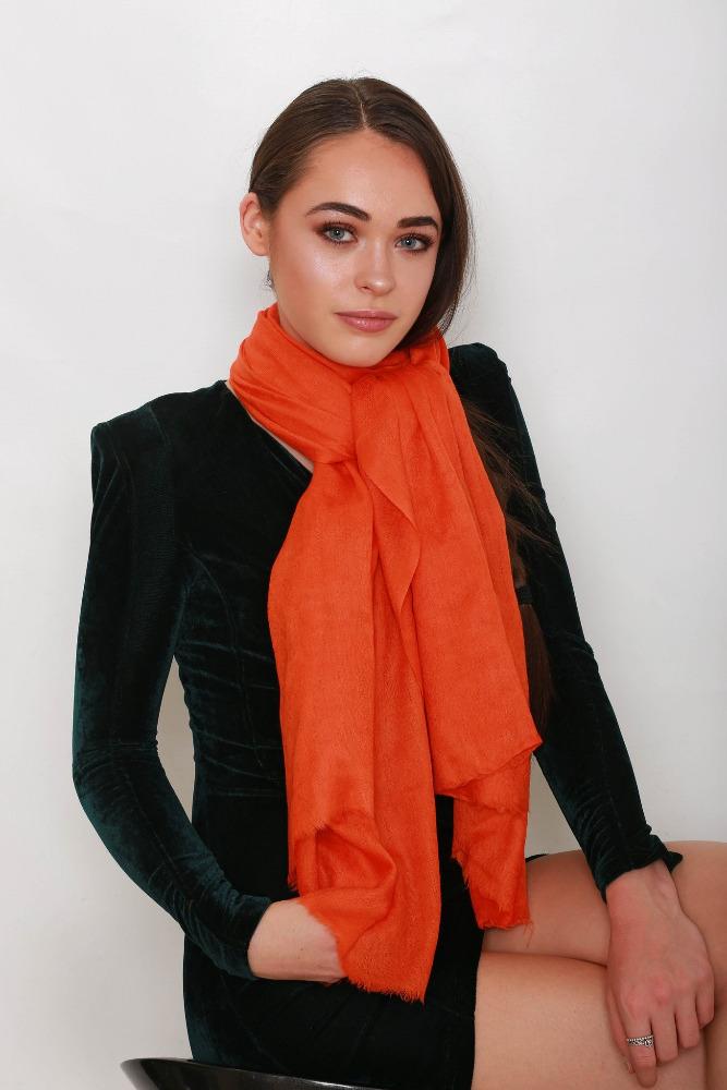 'Squash' Orange Pashmina
