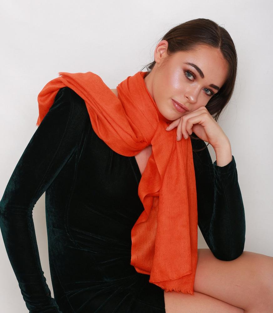 'Squash' Orange Pashmina