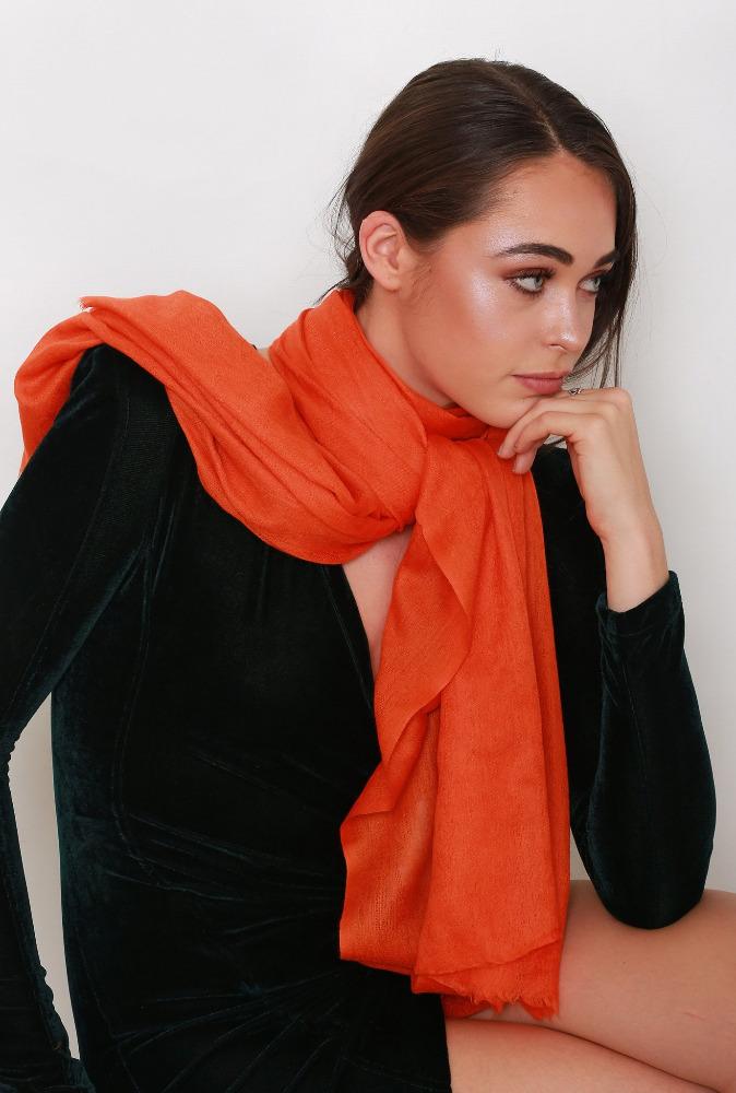 'Squash' Orange Pashmina