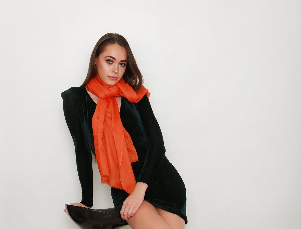 'Squash' Orange Pashmina