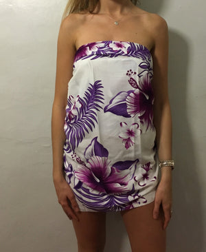 Purple Flower Printed Sarong