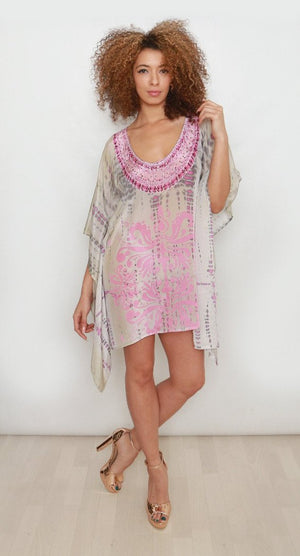 Savannah Sunset Pink Printed Kaftan