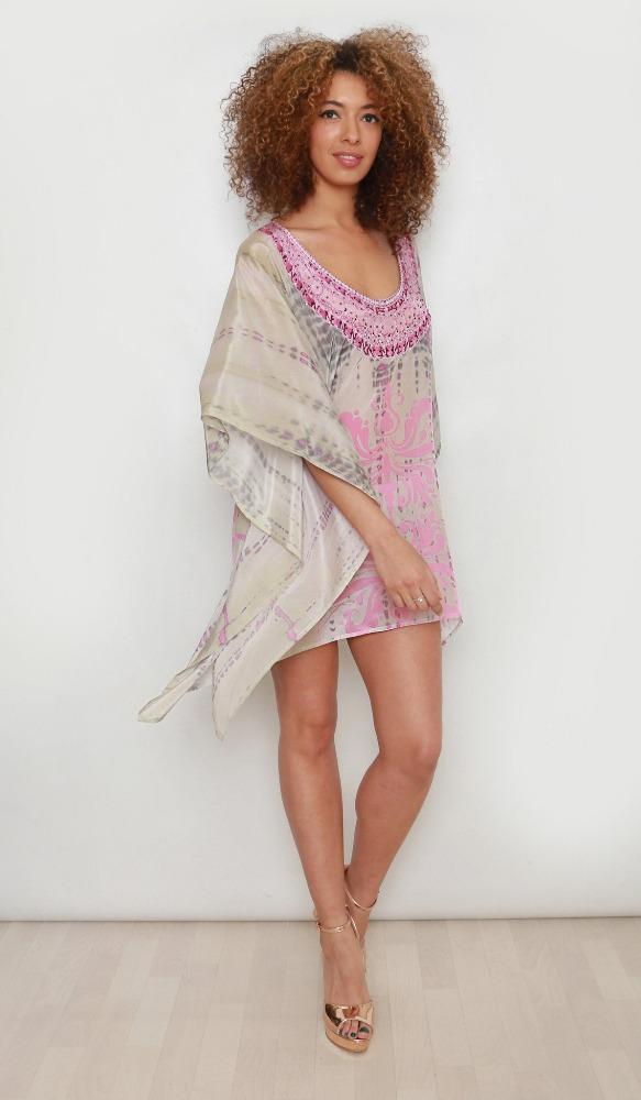 Savannah Sunset Pink Printed Kaftan