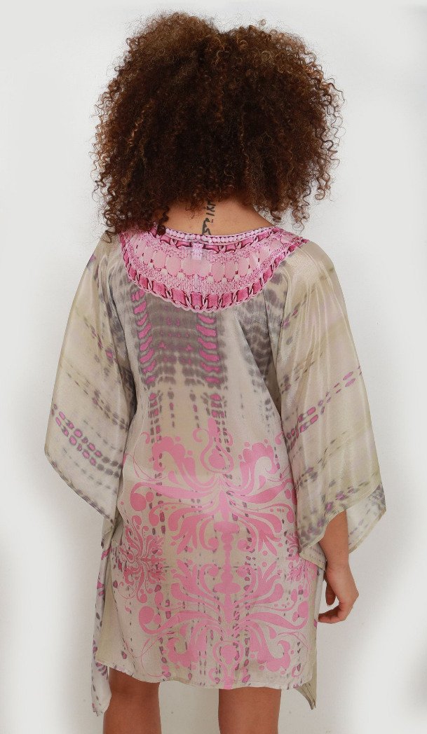 Savannah Sunset Pink Printed Kaftan