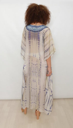 Nica Blue Printed Maxi Kaftan