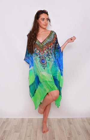 Brigitte Silk Printed Kaftan