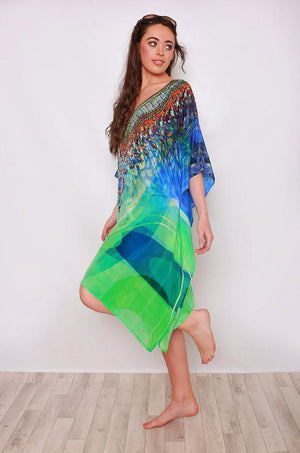 Brigitte Silk Printed Kaftan