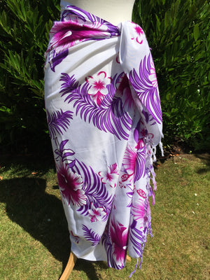 Purple Flower Printed Sarong