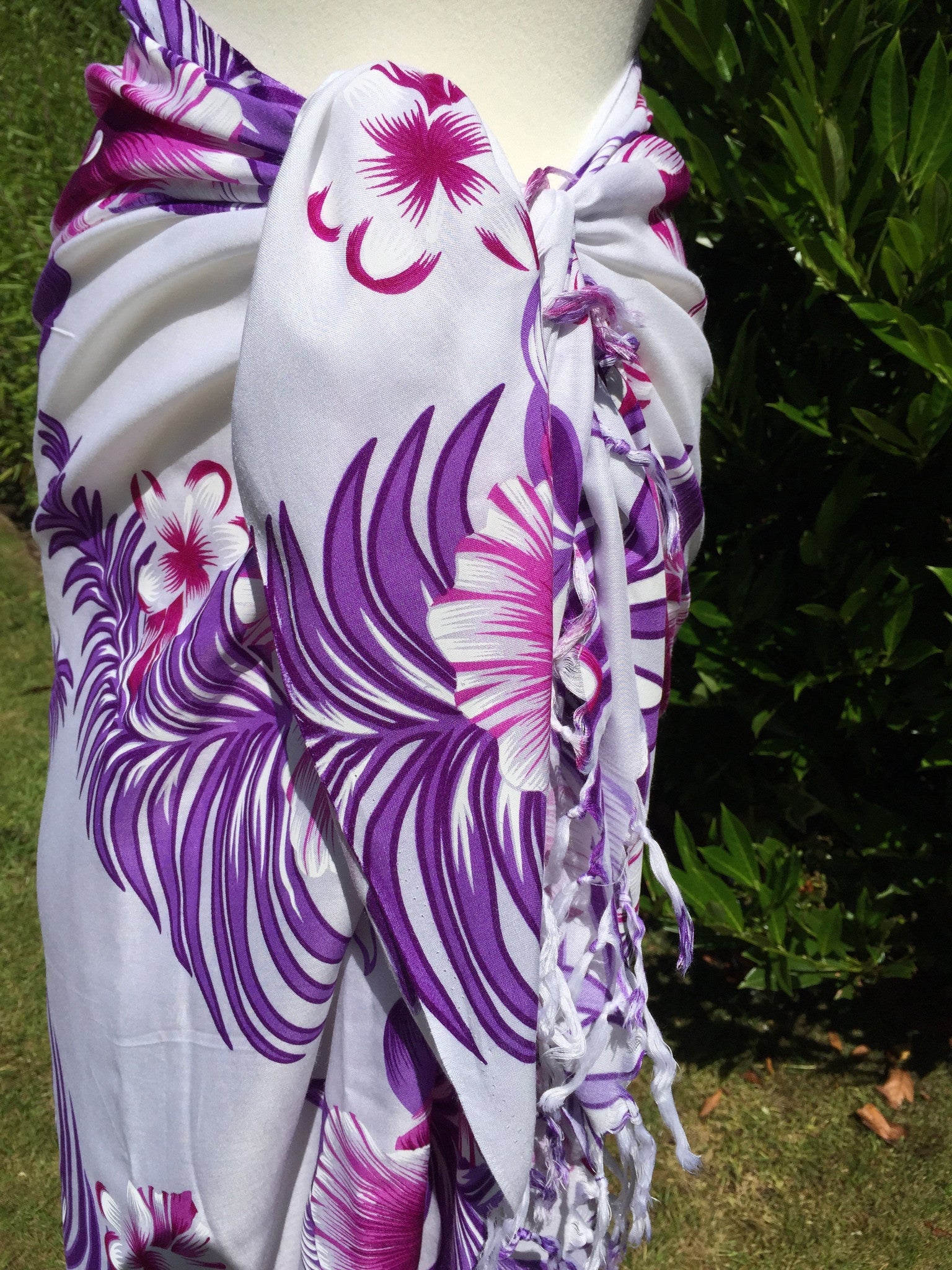 Purple Flower Printed Sarong