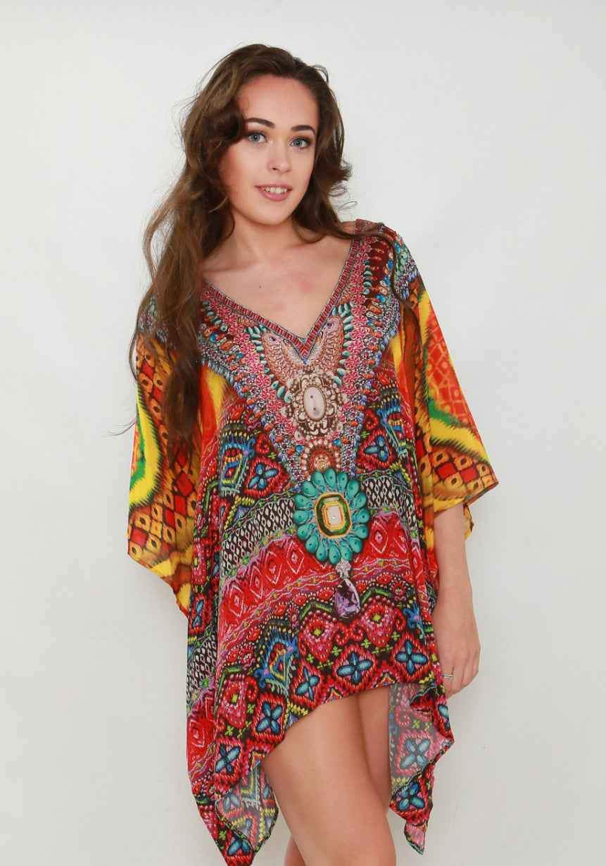 Kahlo Multicoloured Kaftan Top