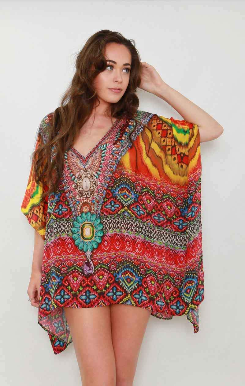 Kahlo Multicoloured Kaftan Top