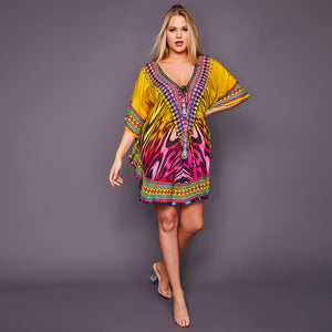 Kitten Beachwear Bianca Multicolour Kaftan