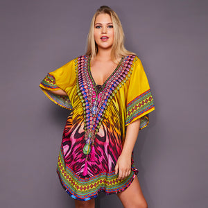 Kitten Beachwear Bianca Multicolour Kaftan