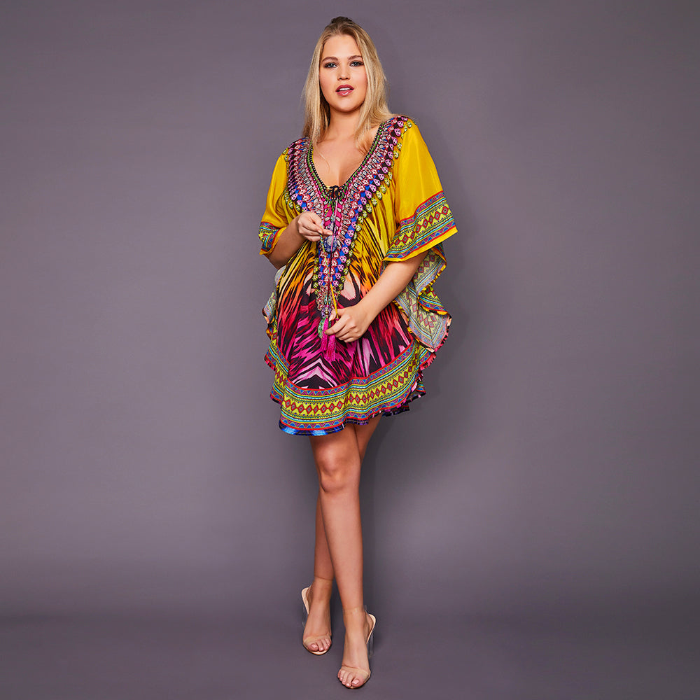 Kitten Beachwear Bianca Multicolour Kaftan