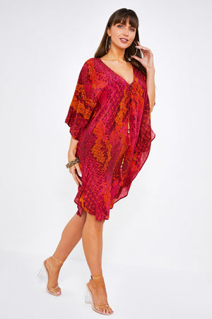 Kaa Tassel Kaftan in Raspberry Python