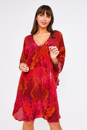 Kaa Tassel Kaftan in Raspberry Python