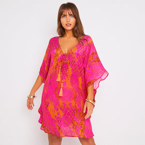 Kitten Beachwear Kaa Hot Pink Kaftan