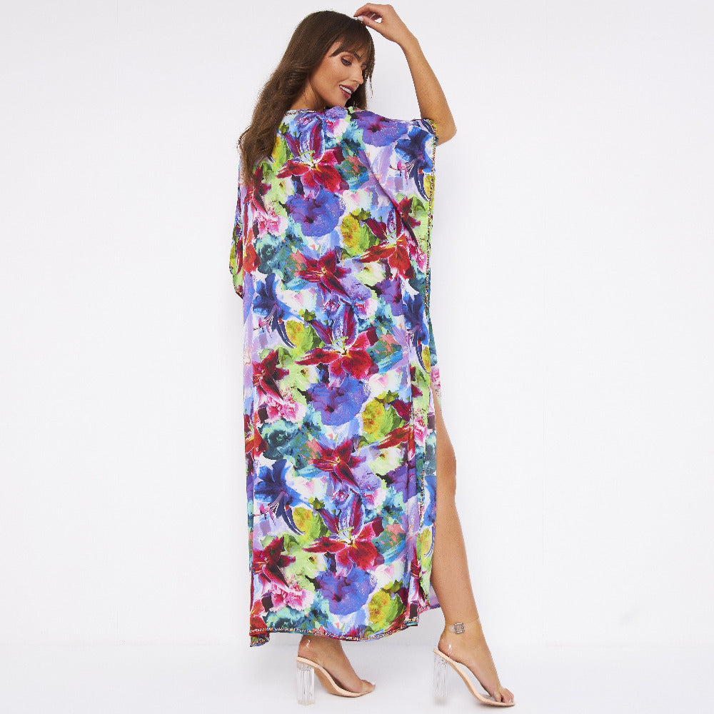 Kitten Beachwear Floral Maxi Kaftan