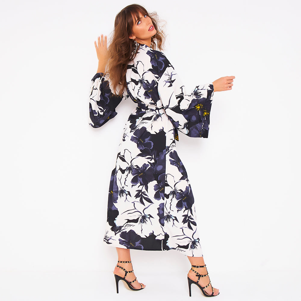 Kitten Beachwear Niko Maxi Kimono in Bloom