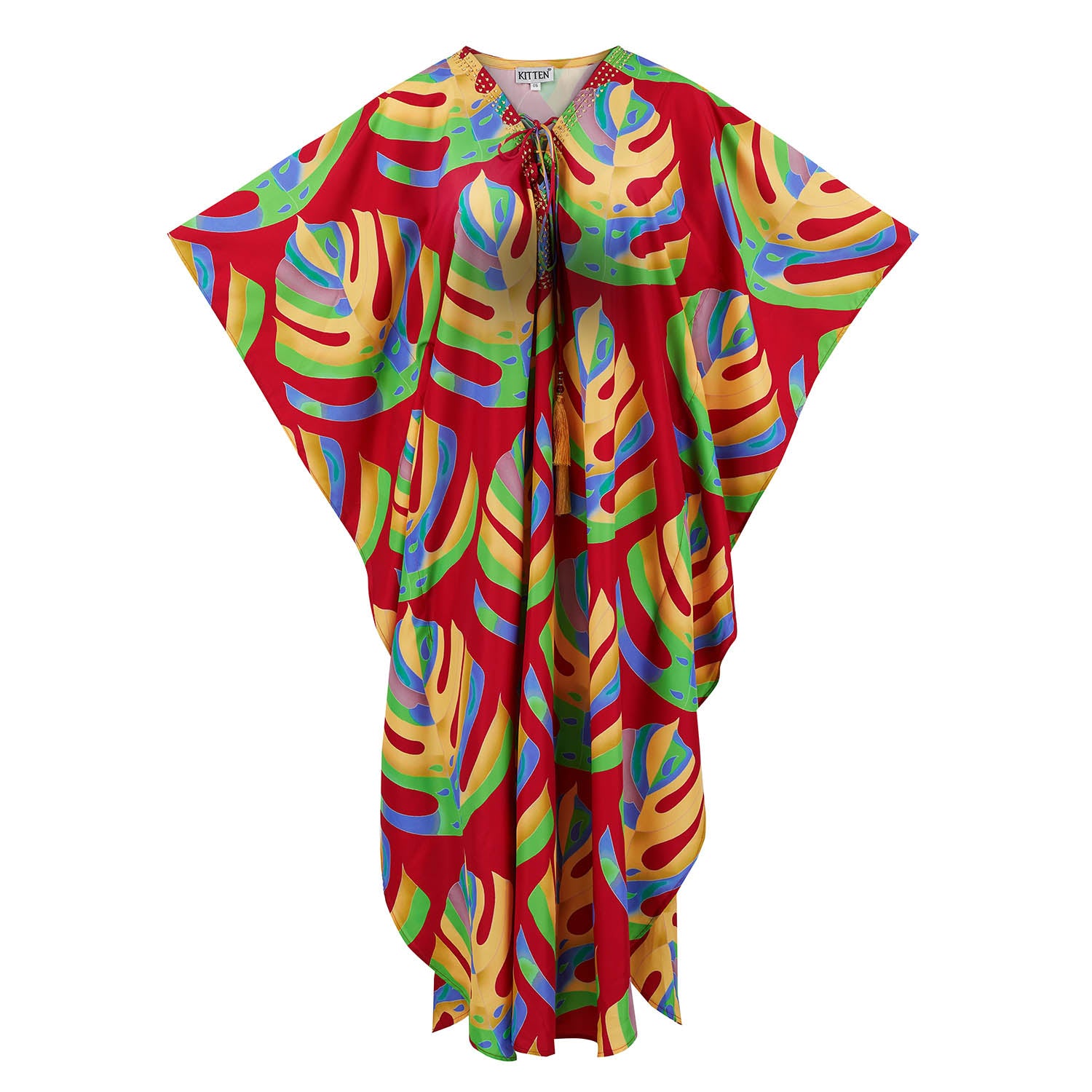Camille Red Palm Kaftan
