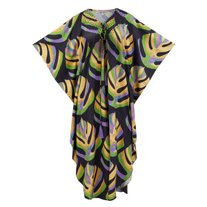 Camille Black Palm Kaftan