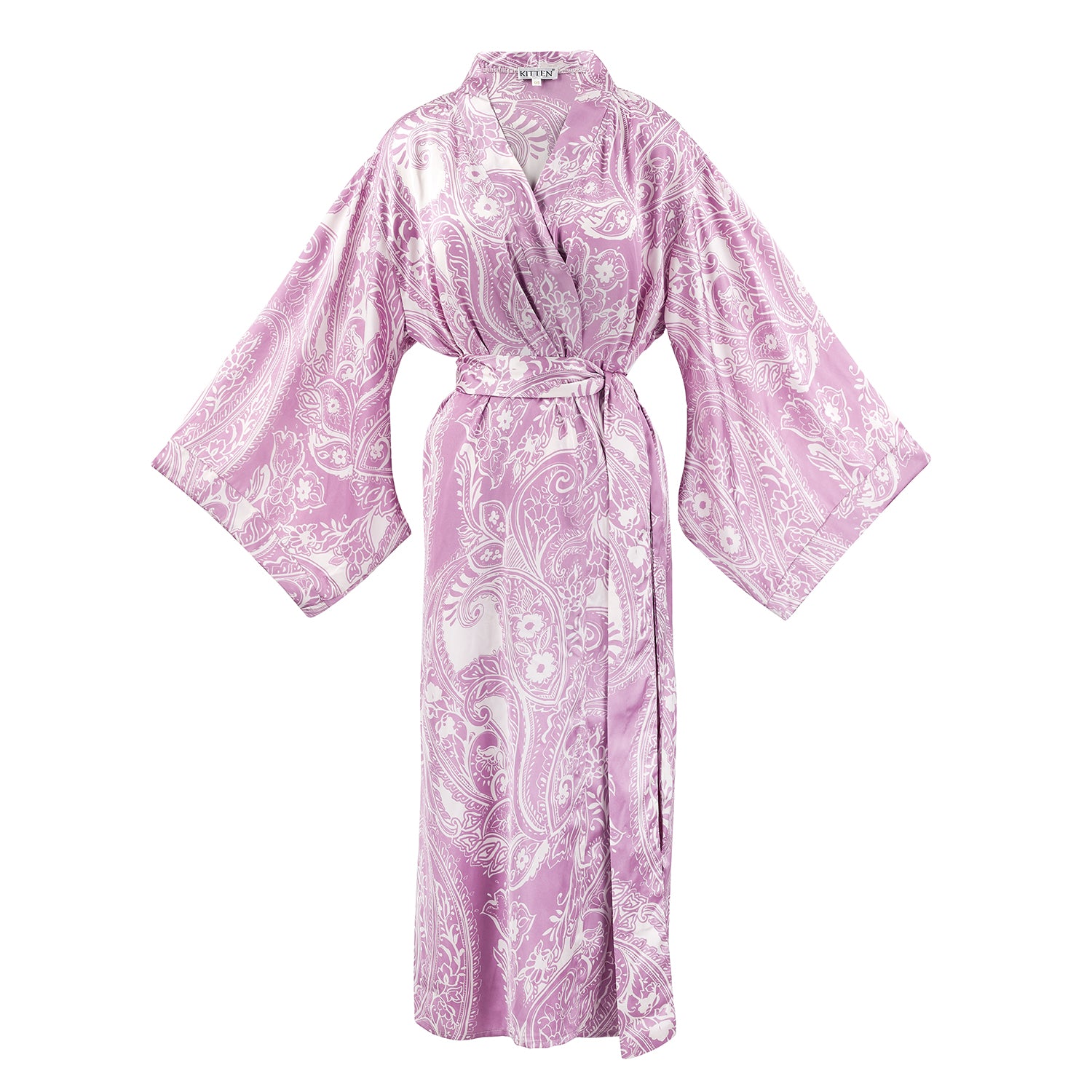 Kitten Beachwear Niko Maxi Kimono in Pink Blush Paisley