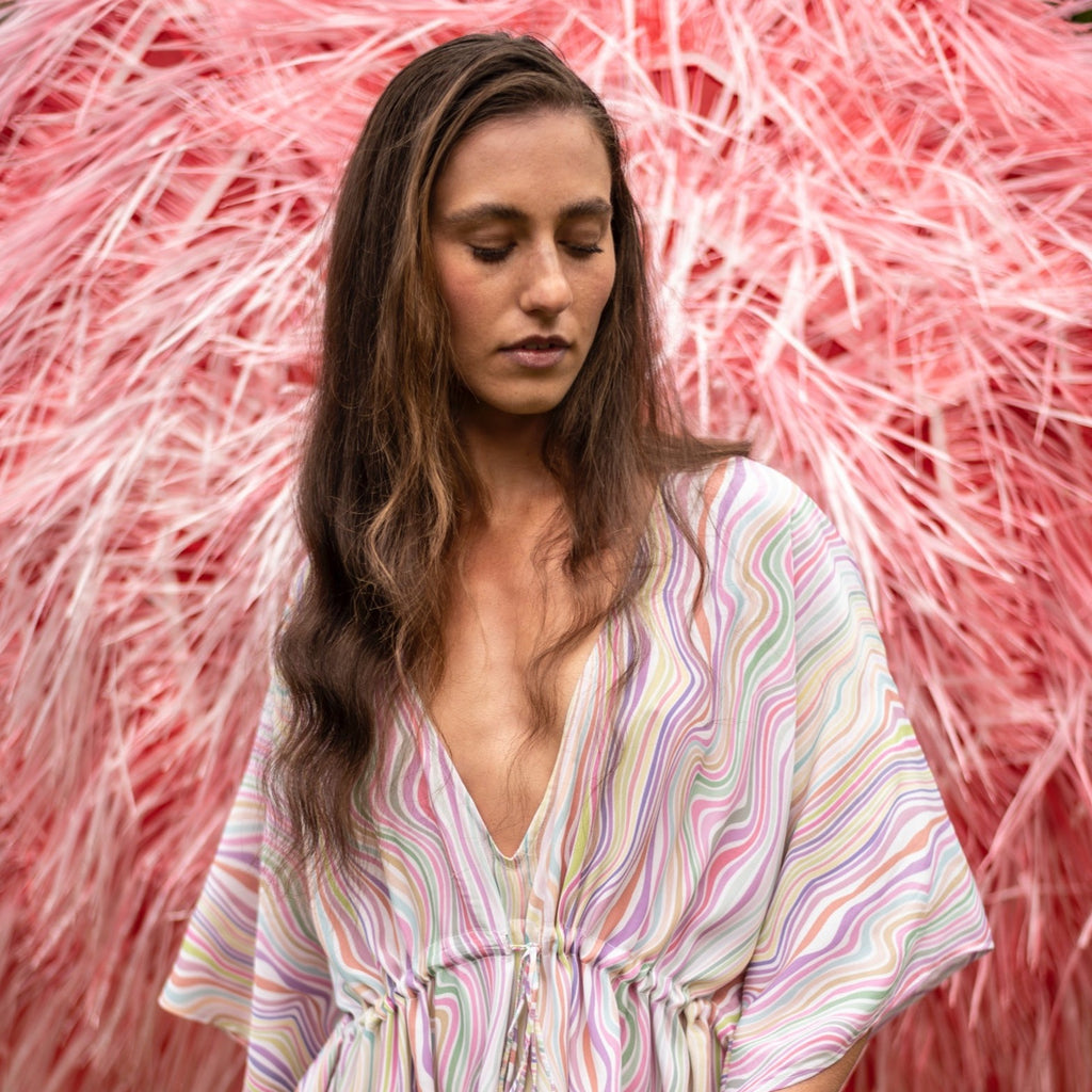 Selina Pastel Candy Maxi Kaftan
