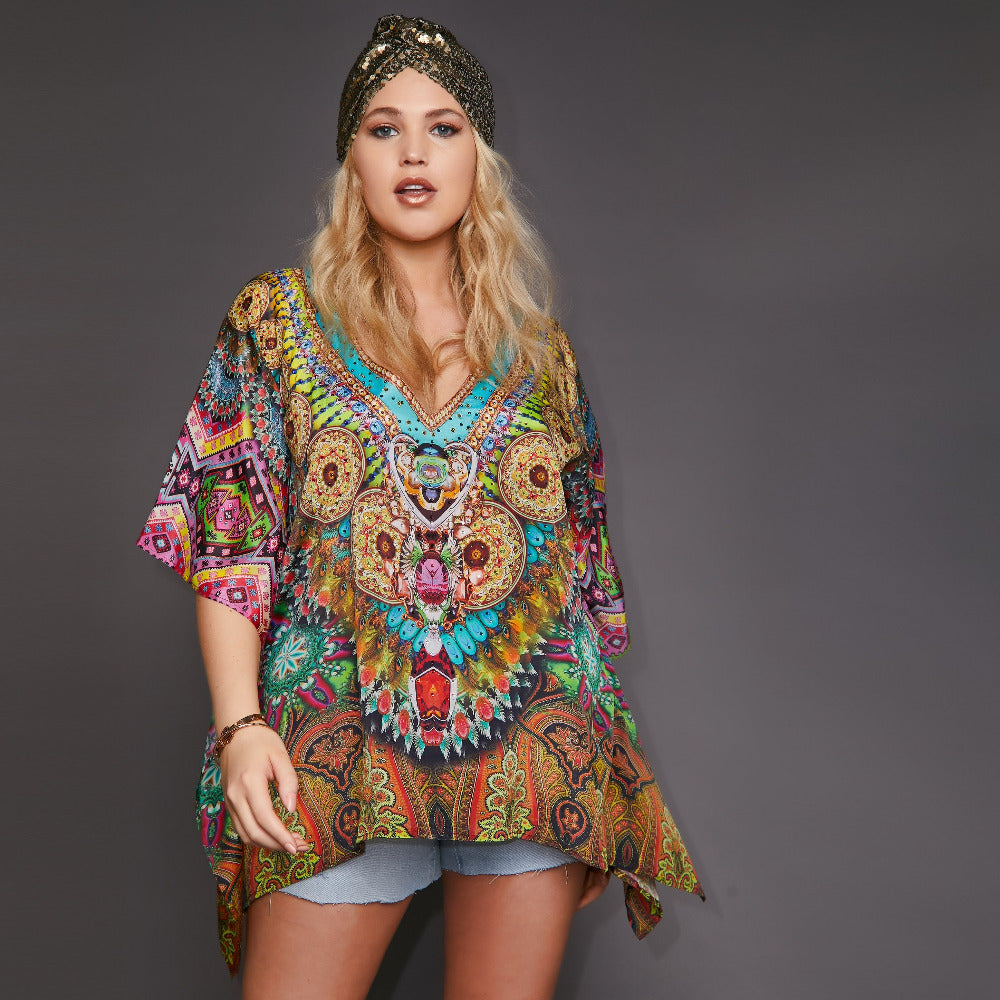 Kitten Beachwear Palolem Multicoloured Kaftan Top