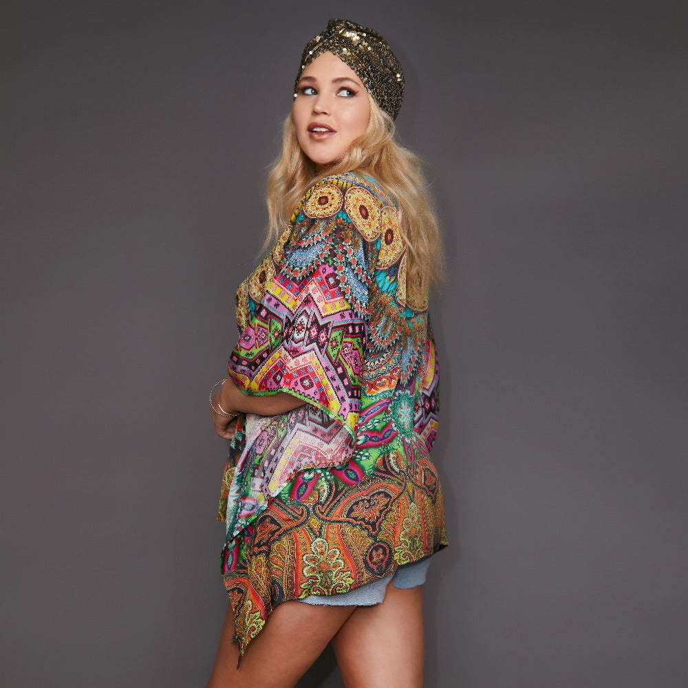 Kitten Beachwear Palolem Multicoloured Kaftan Top