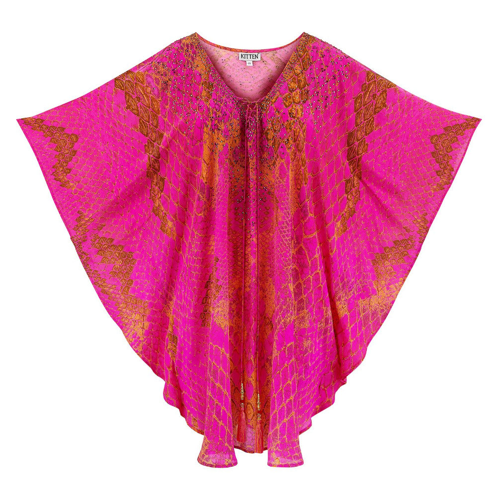 Kitten Beachwear Kaa Hot Pink Kaftan