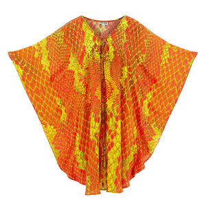 Kaa Tassel Kaftan in Orange Python