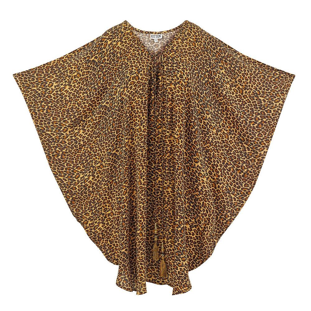 Kitten Beachwear Arya Kaftan in Leopard