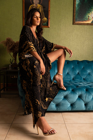 Selina Black Python Kaftan