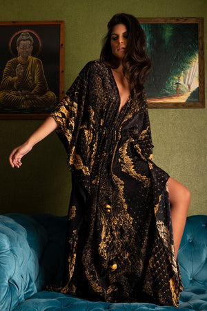 Selina Black Python Kaftan