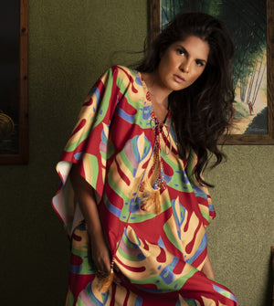 Camille Red Palm Kaftan