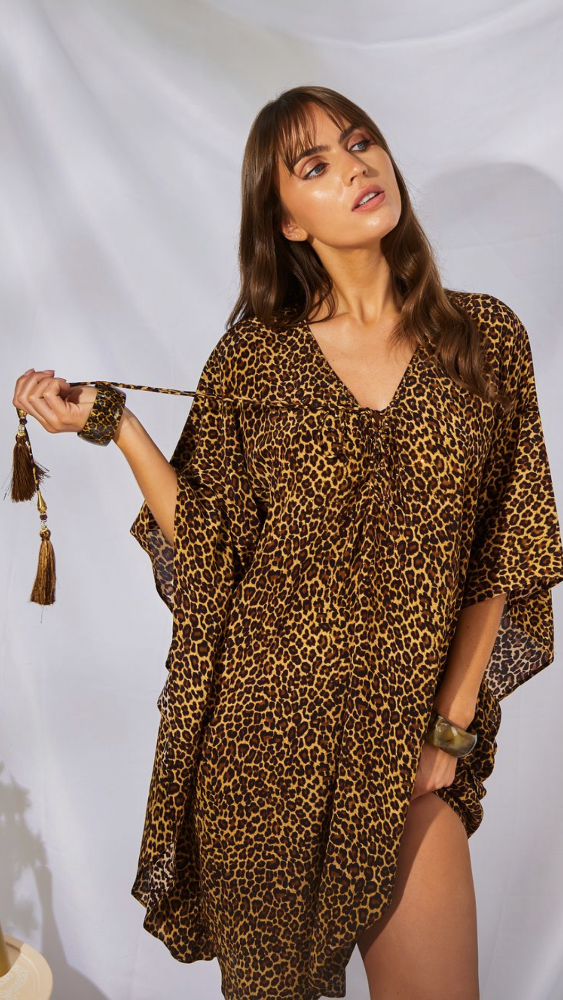 Leopard sales kaftan dress