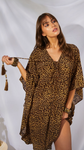 Kitten Beachwear Arya Kaftan in Leopard